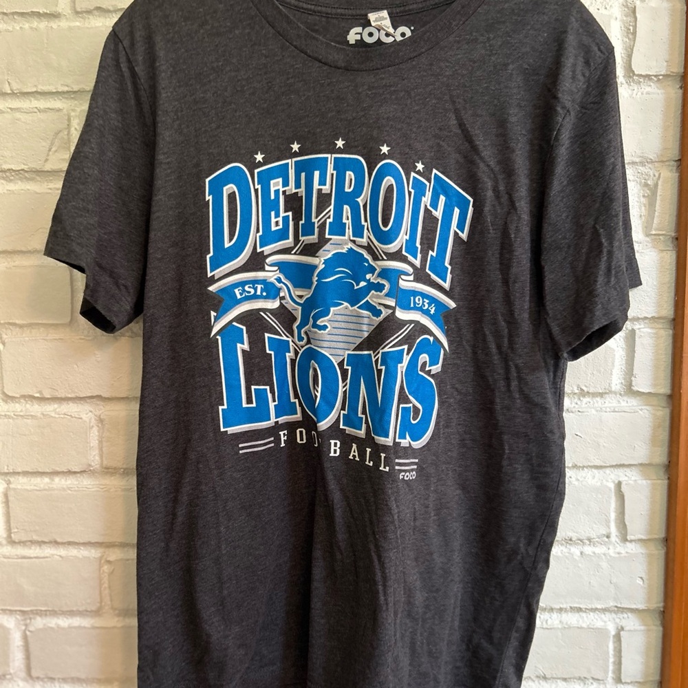 FOCO Detroit Lions Gray Short Sleeve Tee